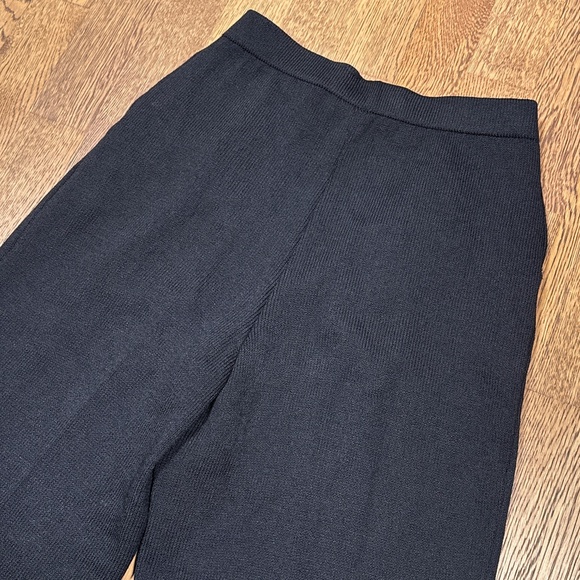 St John Collection Wide Leg Ribbed Knit Wool Blend Stretch Pants Womens 2 - Picture 5 of 9
